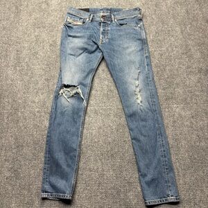 Diesel Jeans Mens 30x30 Blue TEPPHAR Slim Carrot Stretch Distressed 084XT